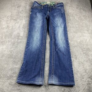 Adiktd  Straight Leg Embellished Jeans Womens 4/W30 Blue Low Rise